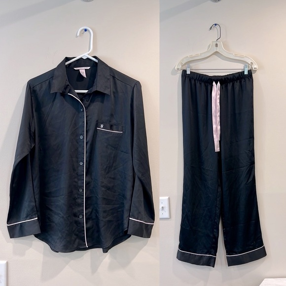 Victoria's Secret Other - 🔥Victoria’s Secret Black Pajama Set with Pink Accents🔥